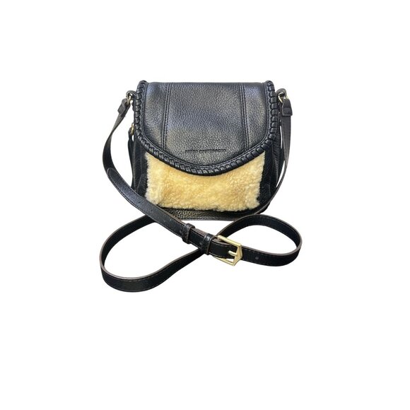 Aimee Kestenberg Black Leather & Wool Crossbody Bag - Picture 1 of 8